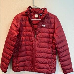 REI Burgundy Down Sweater/ Light Jacket